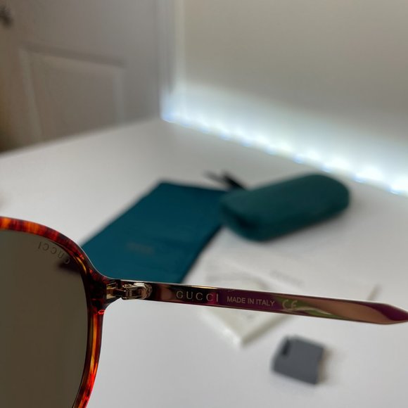 NEW GUCCI GG0829SA SUNGLASSES Havana Aviator Tortoise Gucci - Picture 7 of 7